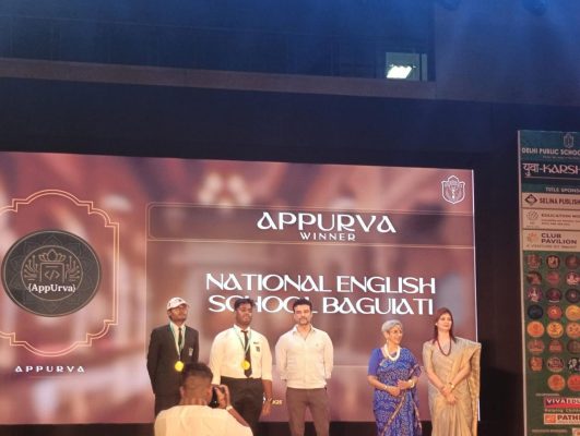 NES Triumphs at Yuvakarshan 2025 . Students secured 1st position in App Development and 2nd position in Advertisement!